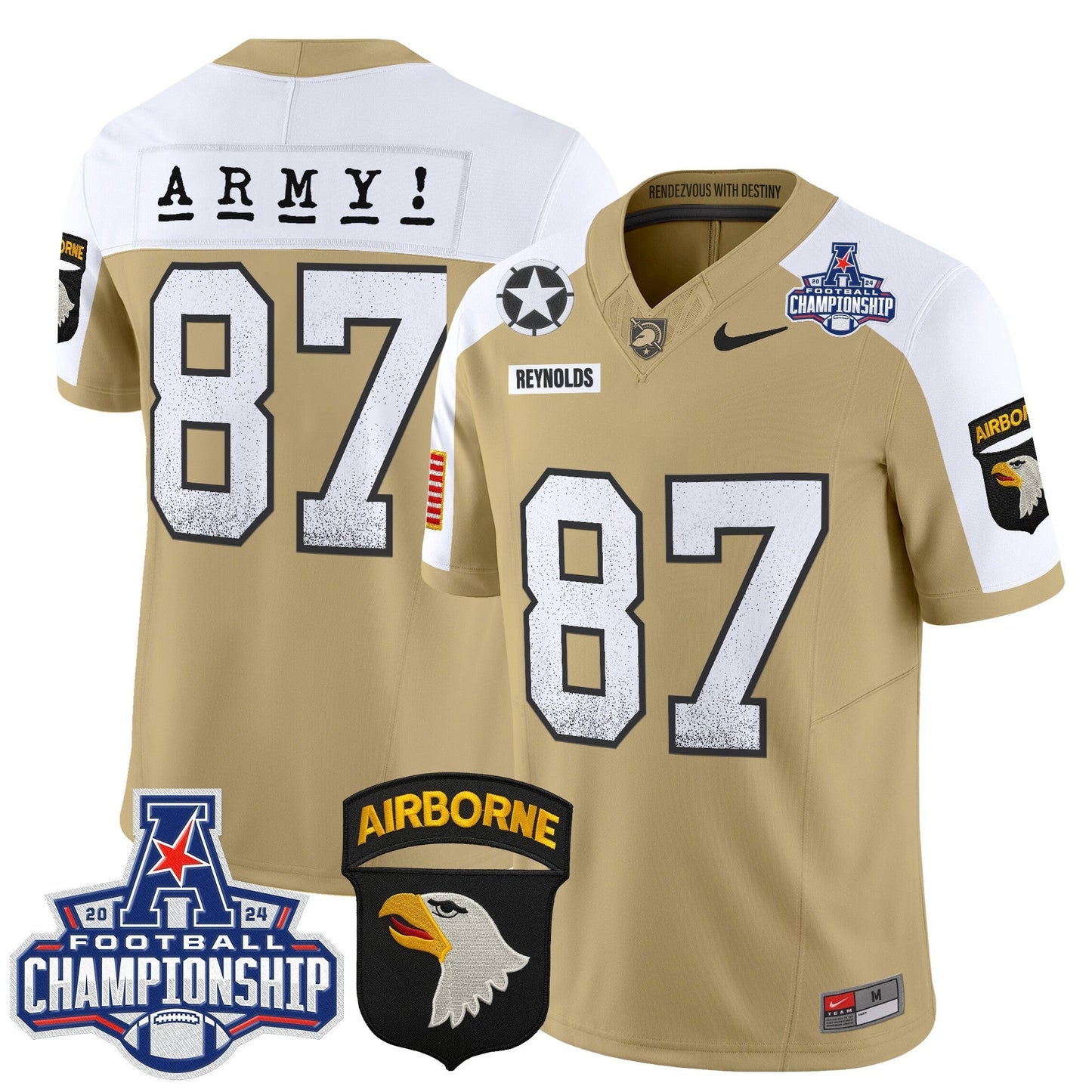 Army Black Knights 2024 AAC Championship Patch Vapor Limited Jersey - All Stitched