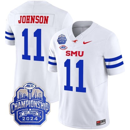 SMU Mustangs 2024 ACC Championship Patch Vapor Limited Jersey - All Stitched