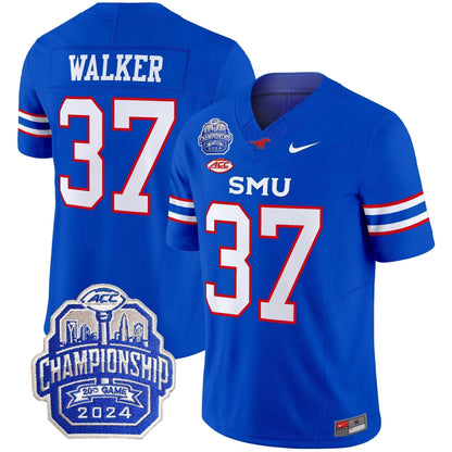 SMU Mustangs 2024 ACC Championship Patch Vapor Limited Jersey - All Stitched