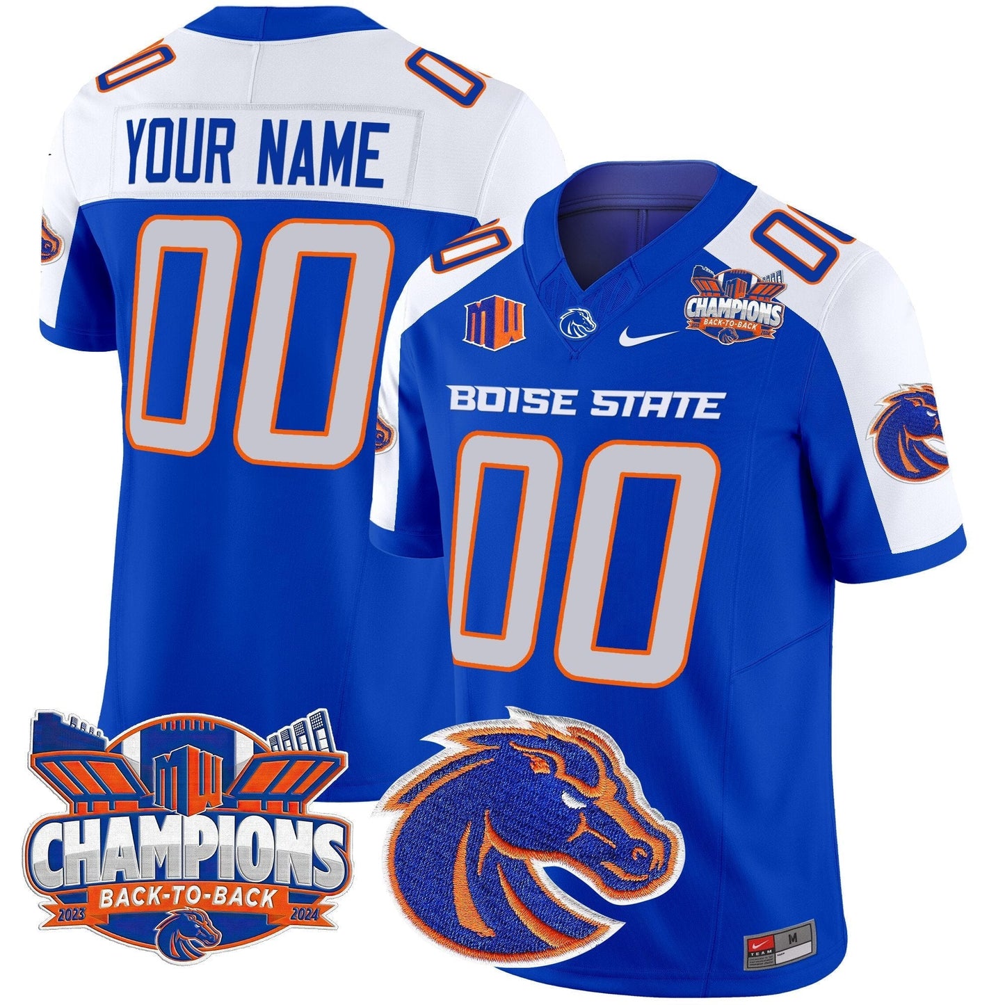 BSU 2024 Back To Back Champions Vapor Limited Custom Jersey - All Stitched