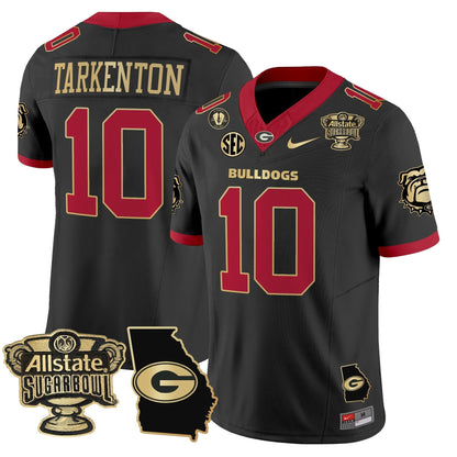 UGA 2025 Sugar Bowl & Georgia Map Patch Vapor Limited Jersey N2 - All Stitched