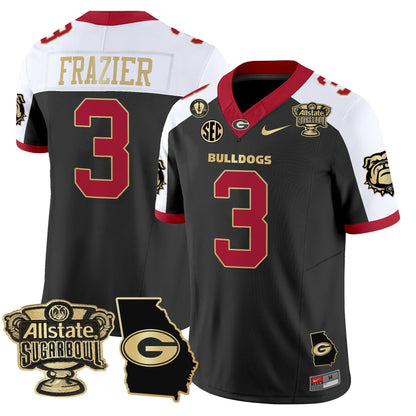 UGA 2025 Sugar Bowl & Georgia Map Patch Vapor Limited Jersey N2 - All Stitched