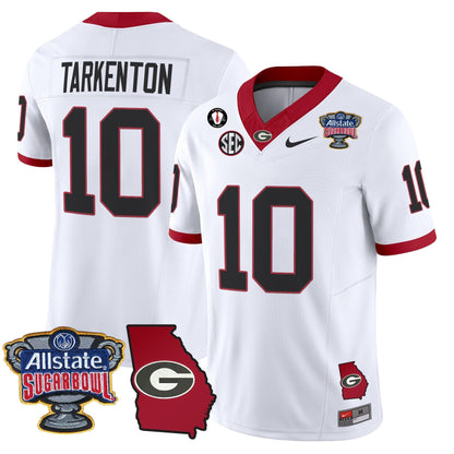 UGA 2025 Sugar Bowl & Georgia Map Patch Vapor Limited Jersey N2 - All Stitched