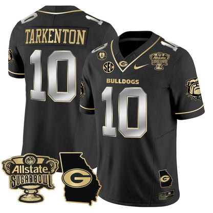 UGA 2025 Sugar Bowl & Georgia Map Patch Vapor Limited Jersey N2 - All Stitched