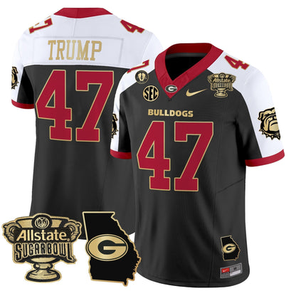 UGA 2025 Sugar Bowl & Georgia Map Patch Vapor Limited Jersey N2 - All Stitched