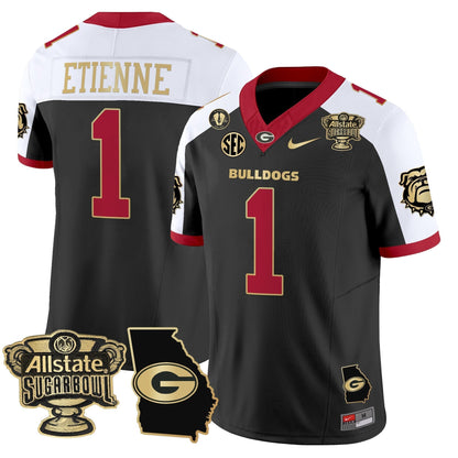 UGA 2025 Sugar Bowl & Georgia Map Patch Vapor Limited Jersey N2 - All Stitched