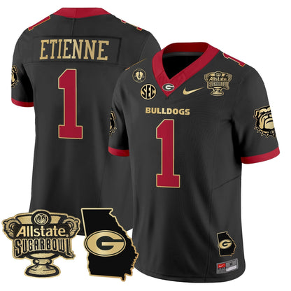 UGA 2025 Sugar Bowl & Georgia Map Patch Vapor Limited Jersey N2 - All Stitched