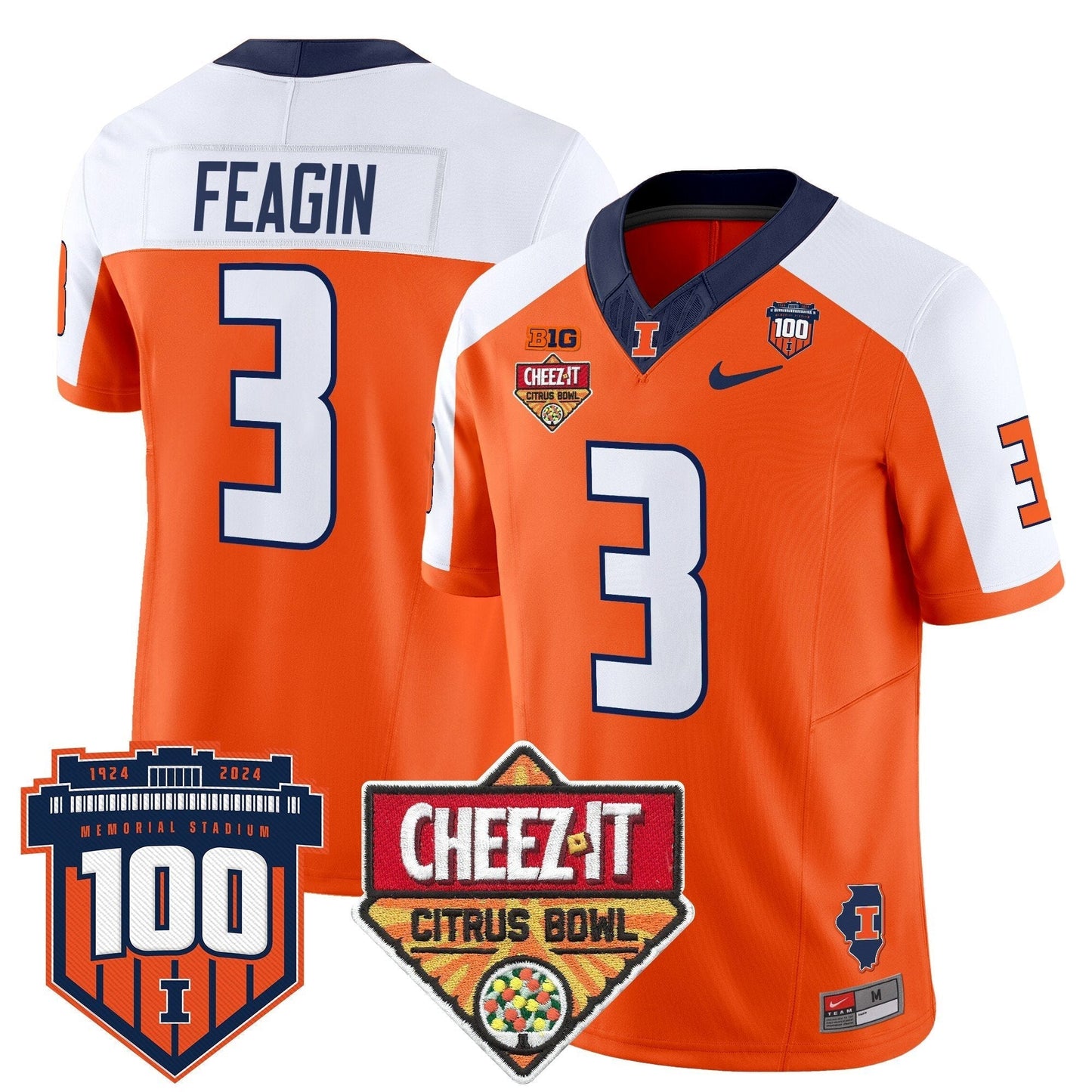 ILL 2025 Cheez-It Citrus Bowl Patch Vapor Limited Jersey - All Stitched