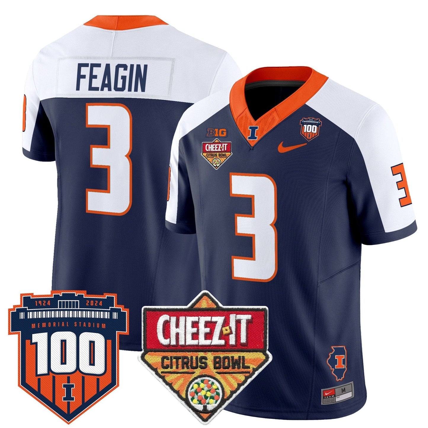 ILL 2025 Cheez-It Citrus Bowl Patch Vapor Limited Jersey - All Stitched