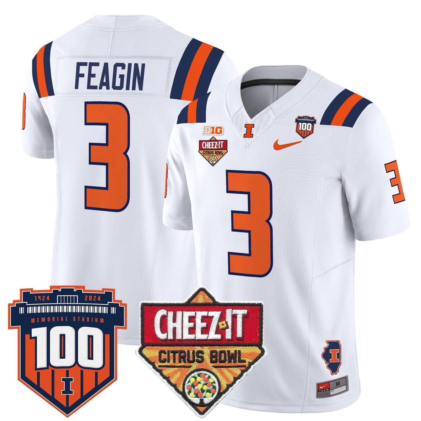 ILL 2025 Cheez-It Citrus Bowl Patch Vapor Limited Jersey - All Stitched