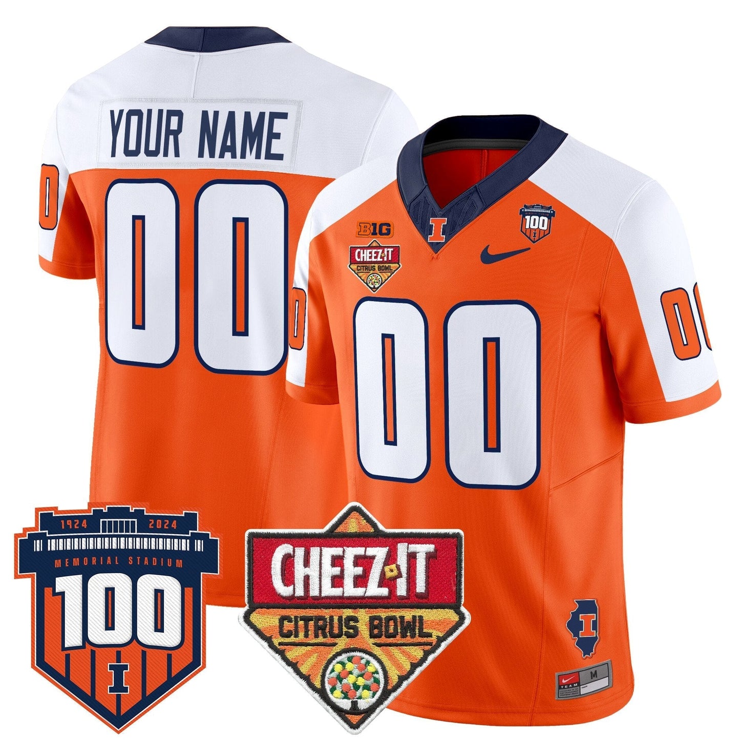 ILL 2025 Cheez-It Citrus Bowl Patch Vapor Limited Custom Jersey - All Stitched