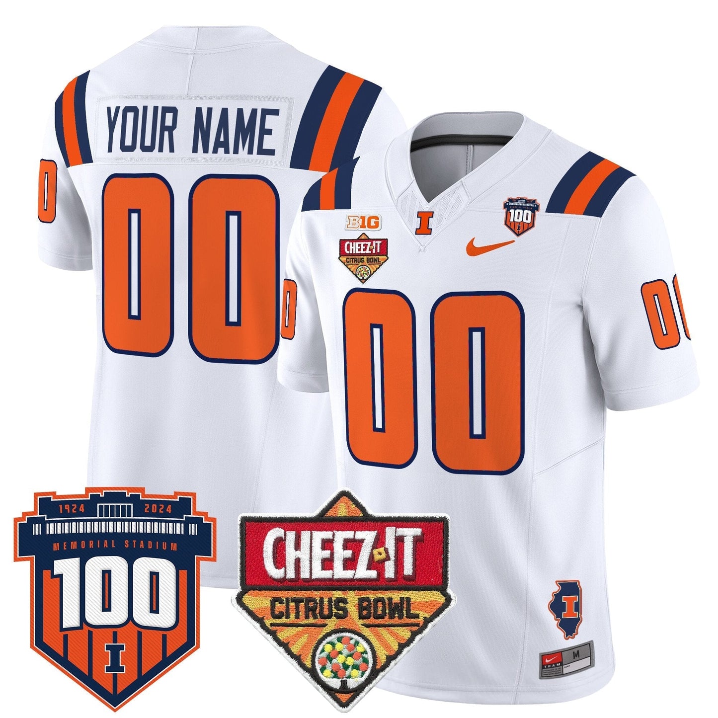 ILL 2025 Cheez-It Citrus Bowl Patch Vapor Limited Custom Jersey - All Stitched