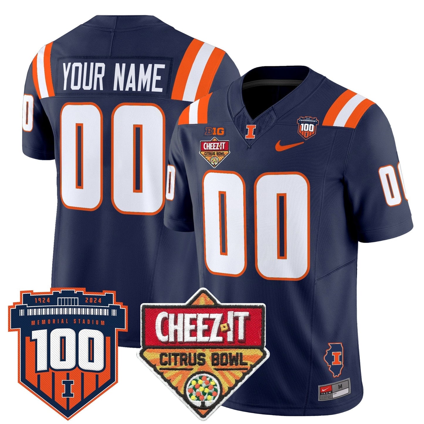 ILL 2025 Cheez-It Citrus Bowl Patch Vapor Limited Custom Jersey - All Stitched