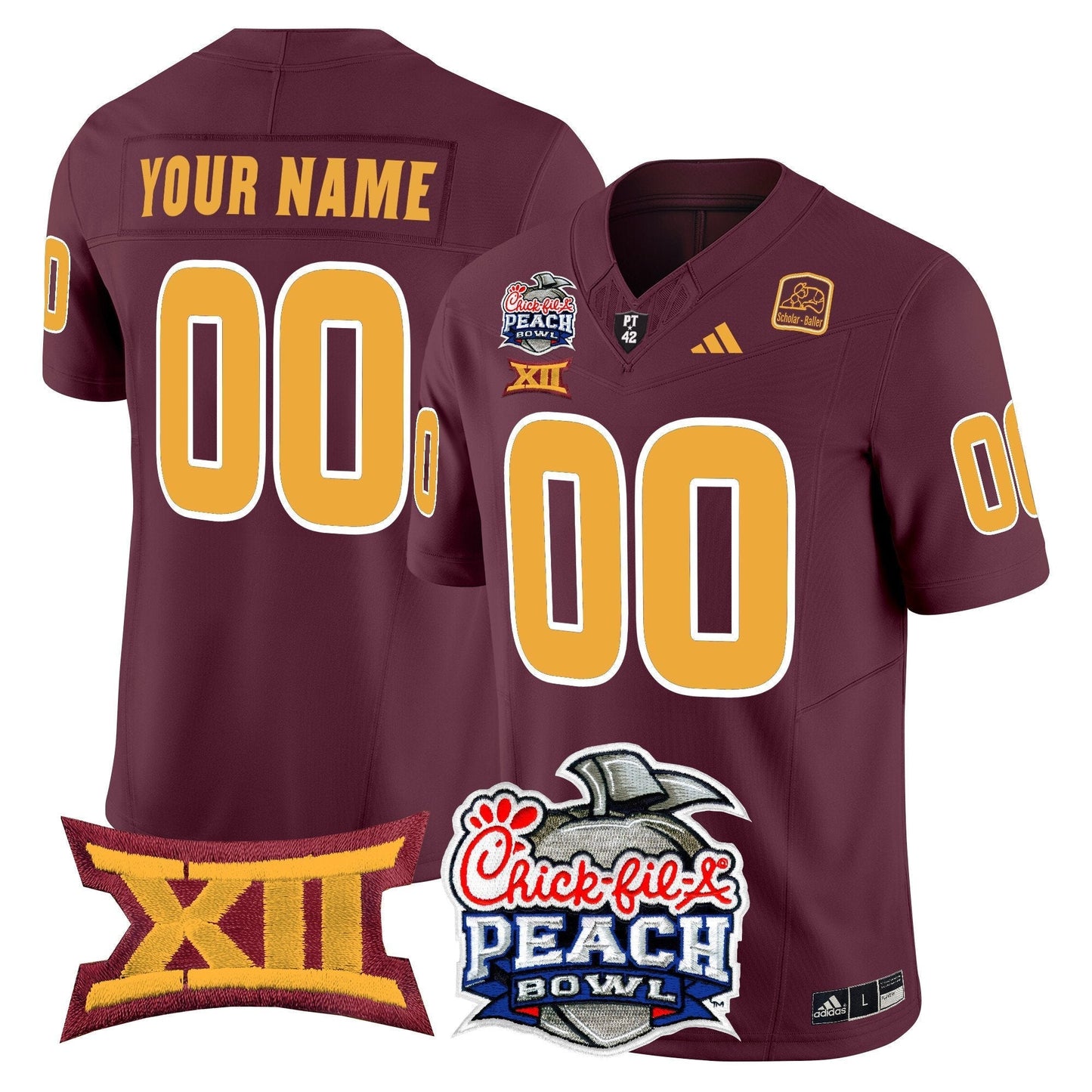 ASU 2025 Peach Bowl Vapor Limited Custom Jersey - All Stitched