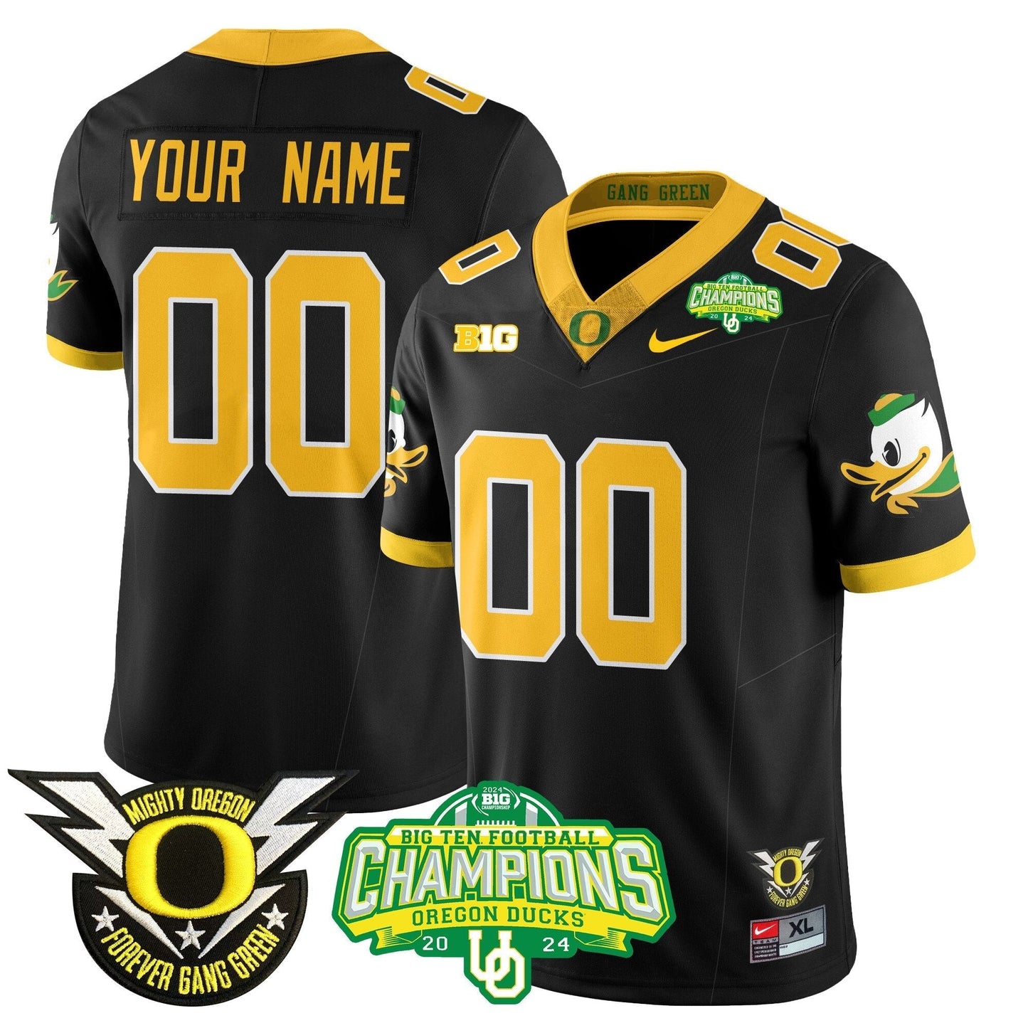 Custom Gender/Size ORE 2024 Big Ten Champions Jersey N1 - All Stitched