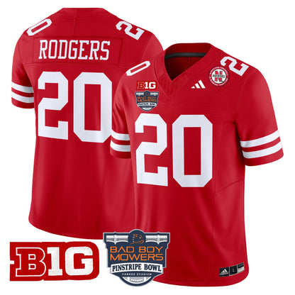 Men's Nebraska Cornhuskers 2025 Pinstripe Bowl Patch Vapor Limited Jersey - All Stitched