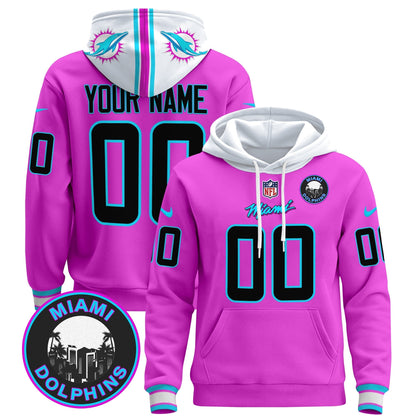 Dolphins "Miami Vice" Custom Pullover Hoodie - All Stitched