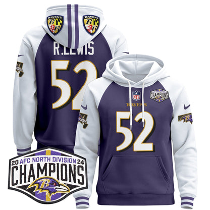 BAL 2024 AFC North Division Champions Patch Pullover Hoodie V2 - All Stitched