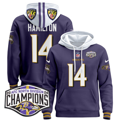 BAL 2024 AFC North Division Champions Patch Pullover Hoodie V2 - All Stitched