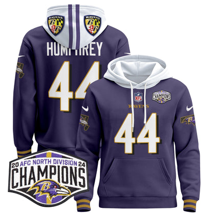BAL 2024 AFC North Division Champions Patch Pullover Hoodie V2 - All Stitched