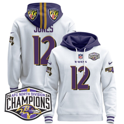 BAL 2024 AFC North Division Champions Patch Pullover Hoodie V2 - All Stitched