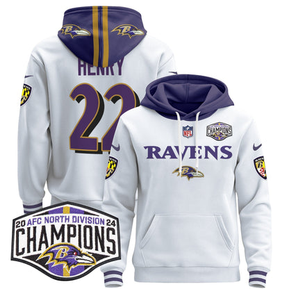 BAL 2024 AFC North Division Champions Patch Pullover Hoodie - All Stitched