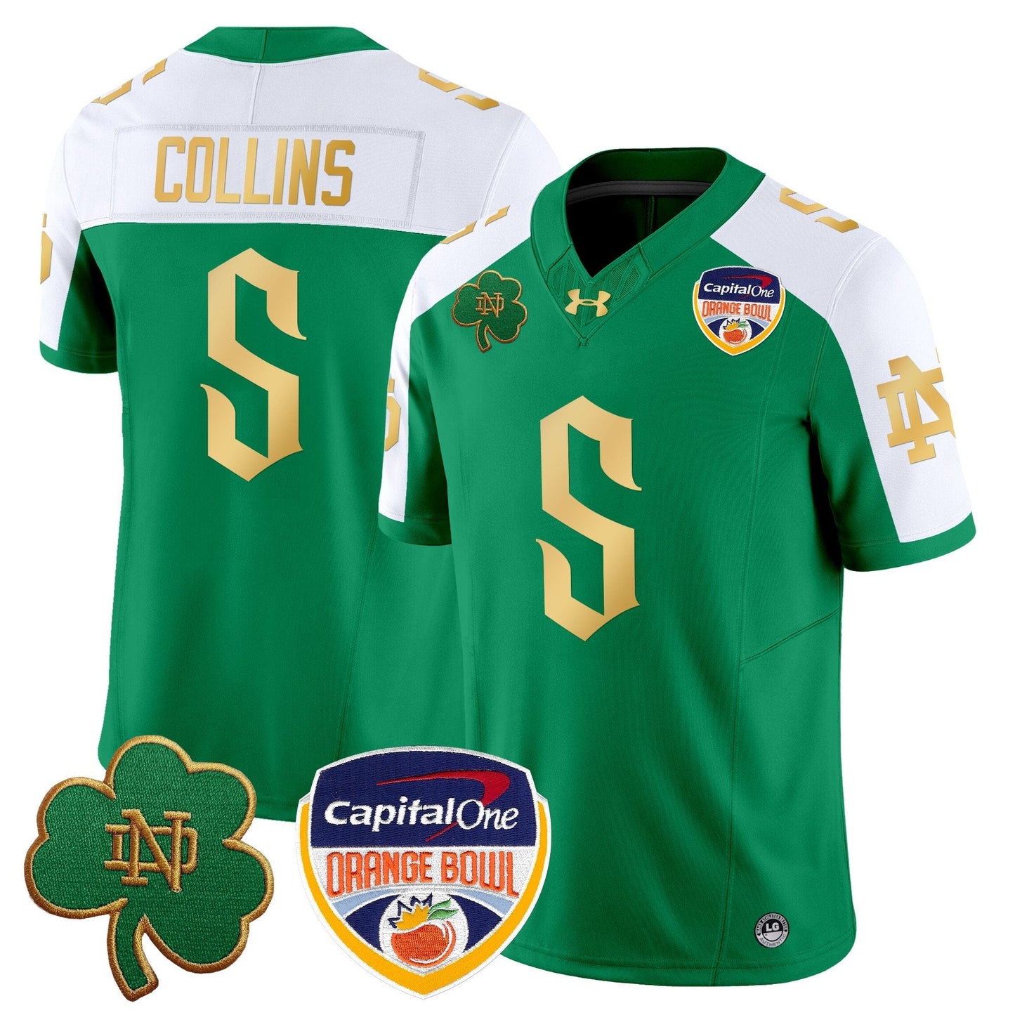 ND 2024 Orange Bowl Patch Vapor Limited Jersey V2 - All Stitched