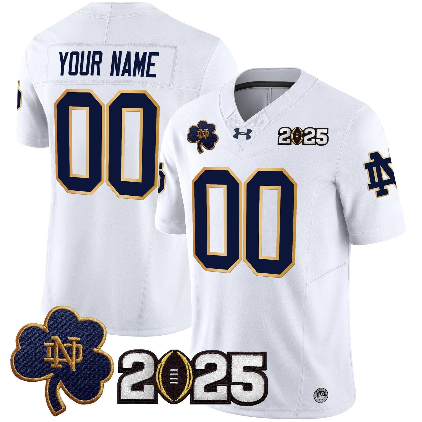 ND 2025 CFP Final Patch Vapor Limited Custom Jersey - All Stitched