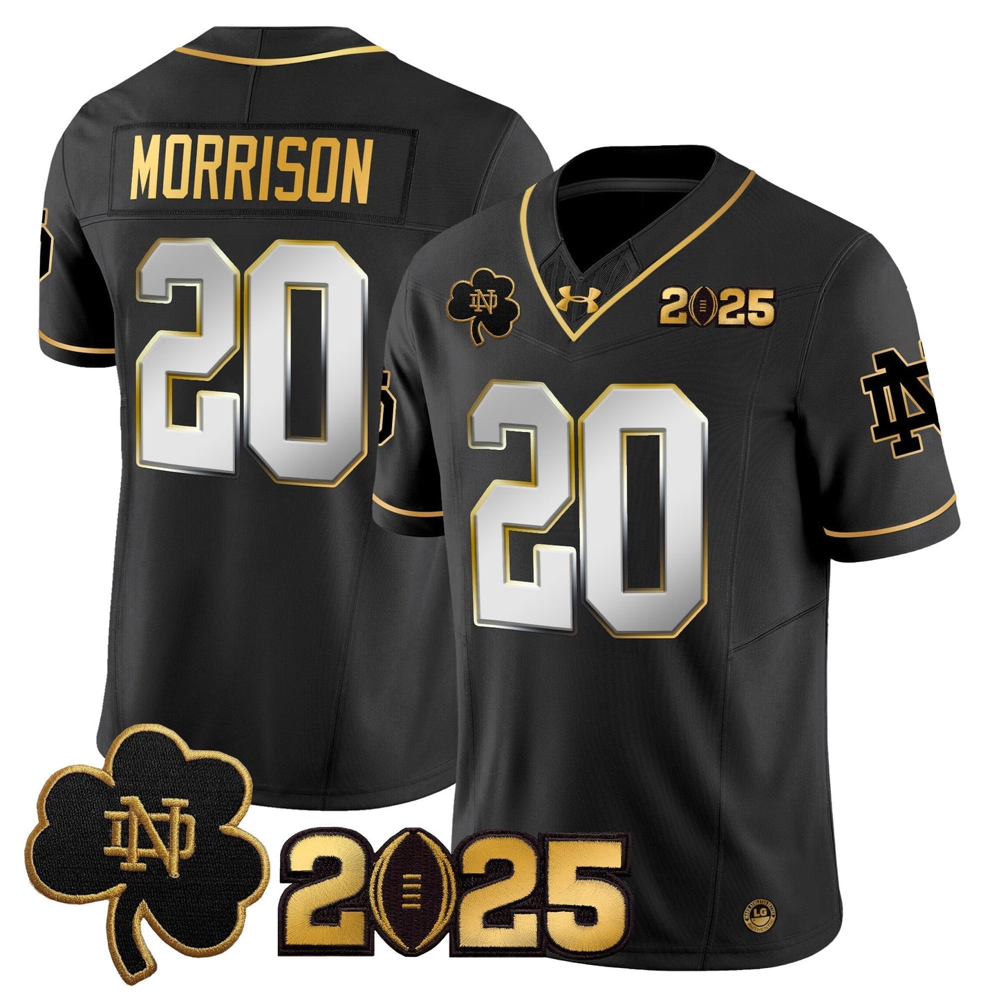 ND 2025 CFP Final Patch Gold Vapor Limited Jersey - All Stitched