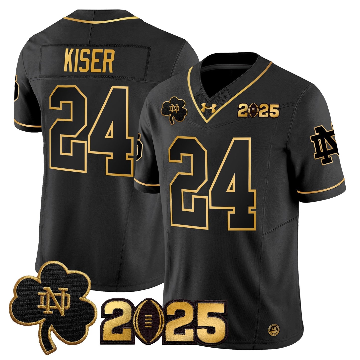 ND 2025 CFP Final Patch Gold Vapor Limited Jersey - All Stitched