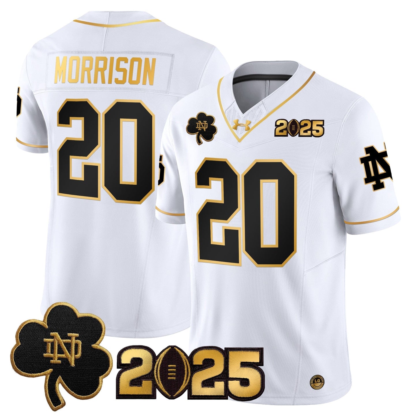 ND 2025 CFP Final Patch Gold Vapor Limited Jersey - All Stitched