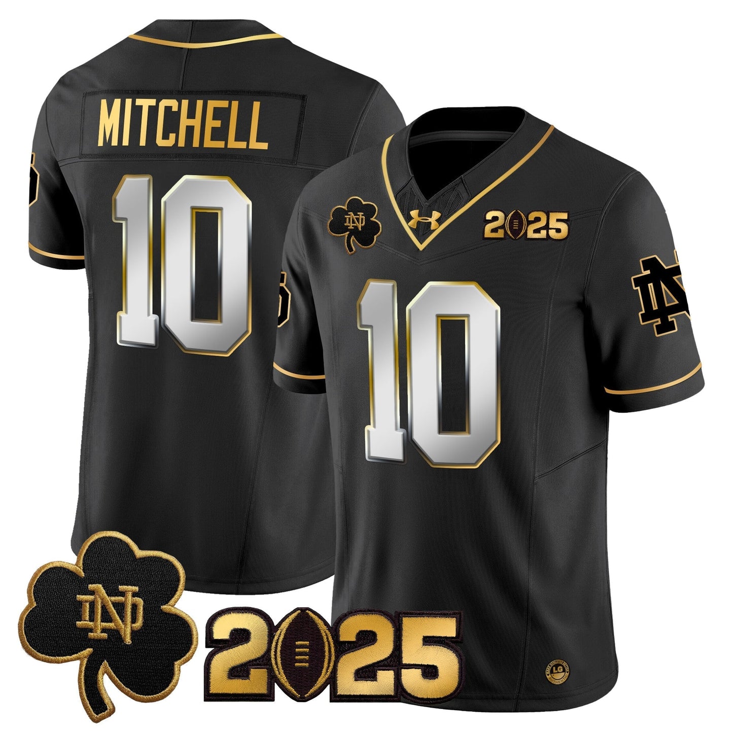 ND 2025 CFP Final Patch Gold Vapor Limited Jersey - All Stitched
