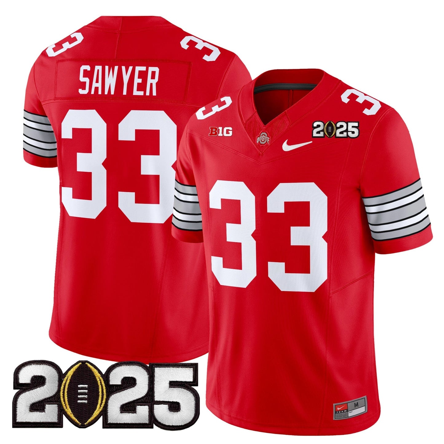 OSU 'Heritage Stripe' 2025 CFP Final Patch Vapor Limited Jersey - All Stitched
