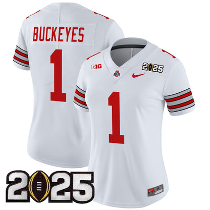 Women's OSU 'Heritage Stripe' 2025 CFP Final Patch Vapor Limited Jersey - All Stitched