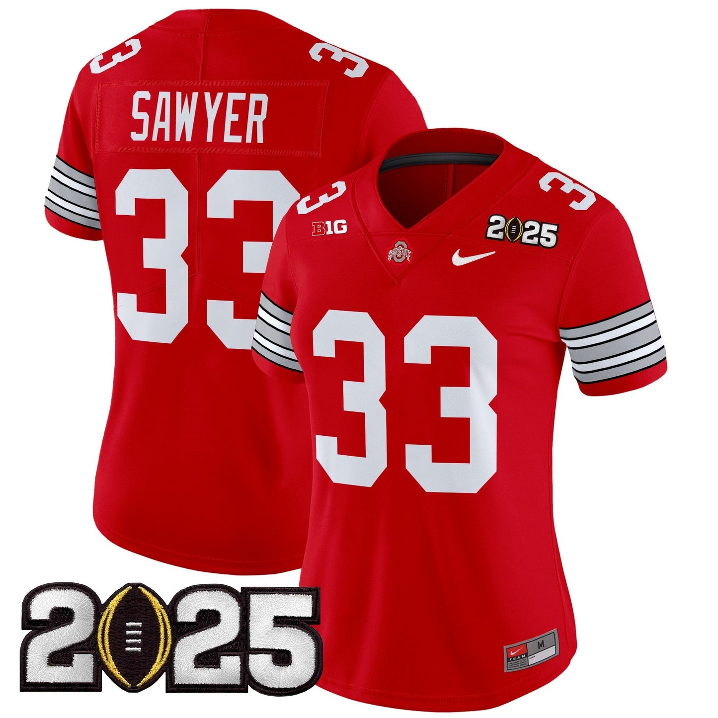 Women's OSU 'Heritage Stripe' 2025 CFP Final Patch Vapor Limited Jersey - All Stitched