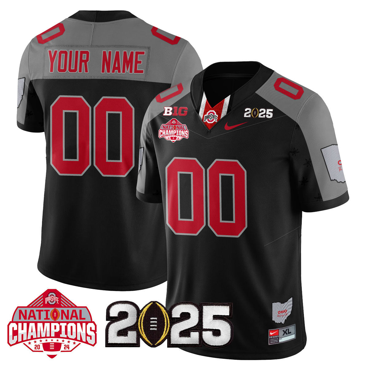 Custom Name/Gender OSU 2024 National Champions Limited Jersey N2 - All Stitched