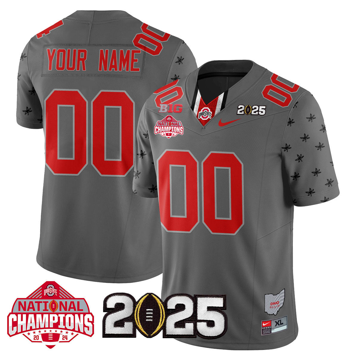 Custom Name/Gender OSU 2024 National Champions Limited Jersey N2 - All Stitched
