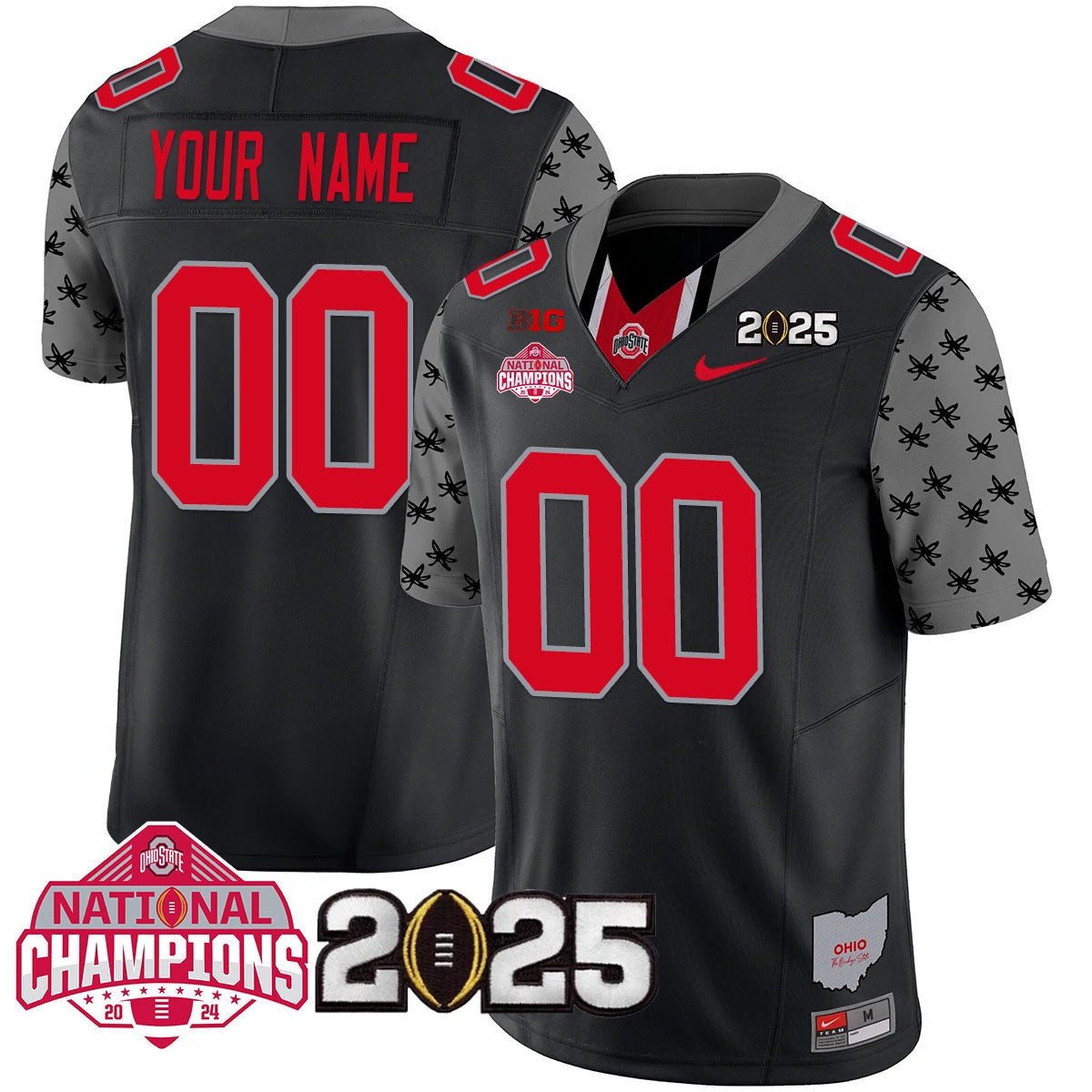 Custom Name/Gender OSU 2024 National Champions Limited Jersey N2 - All Stitched