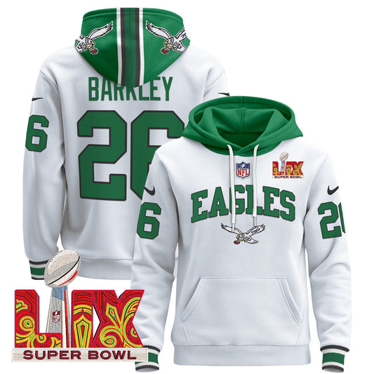 PHI Super Bowl LIX Patch Pullover Hoodie - Stitched-NQD