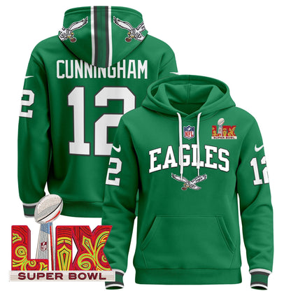 PHI Super Bowl LIX Patch Pullover Hoodie - All Stitched