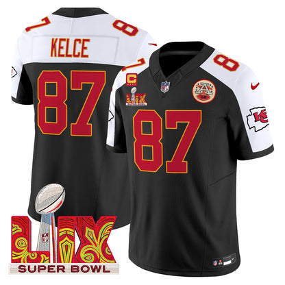 Chiefs Super Bowl LIX Patch Vapor Limited Jersey - All Stitched
