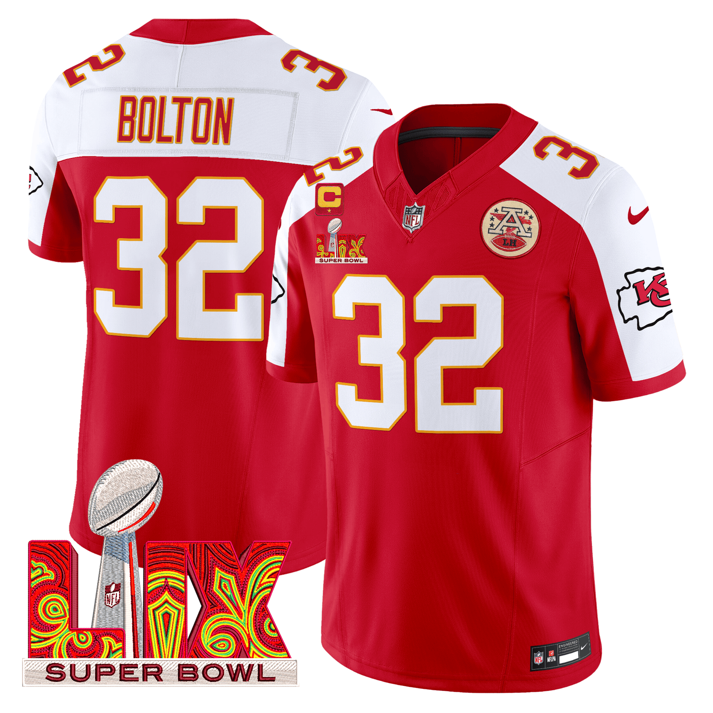 Chiefs Super Bowl LIX Patch Vapor Limited Jersey - All Stitched