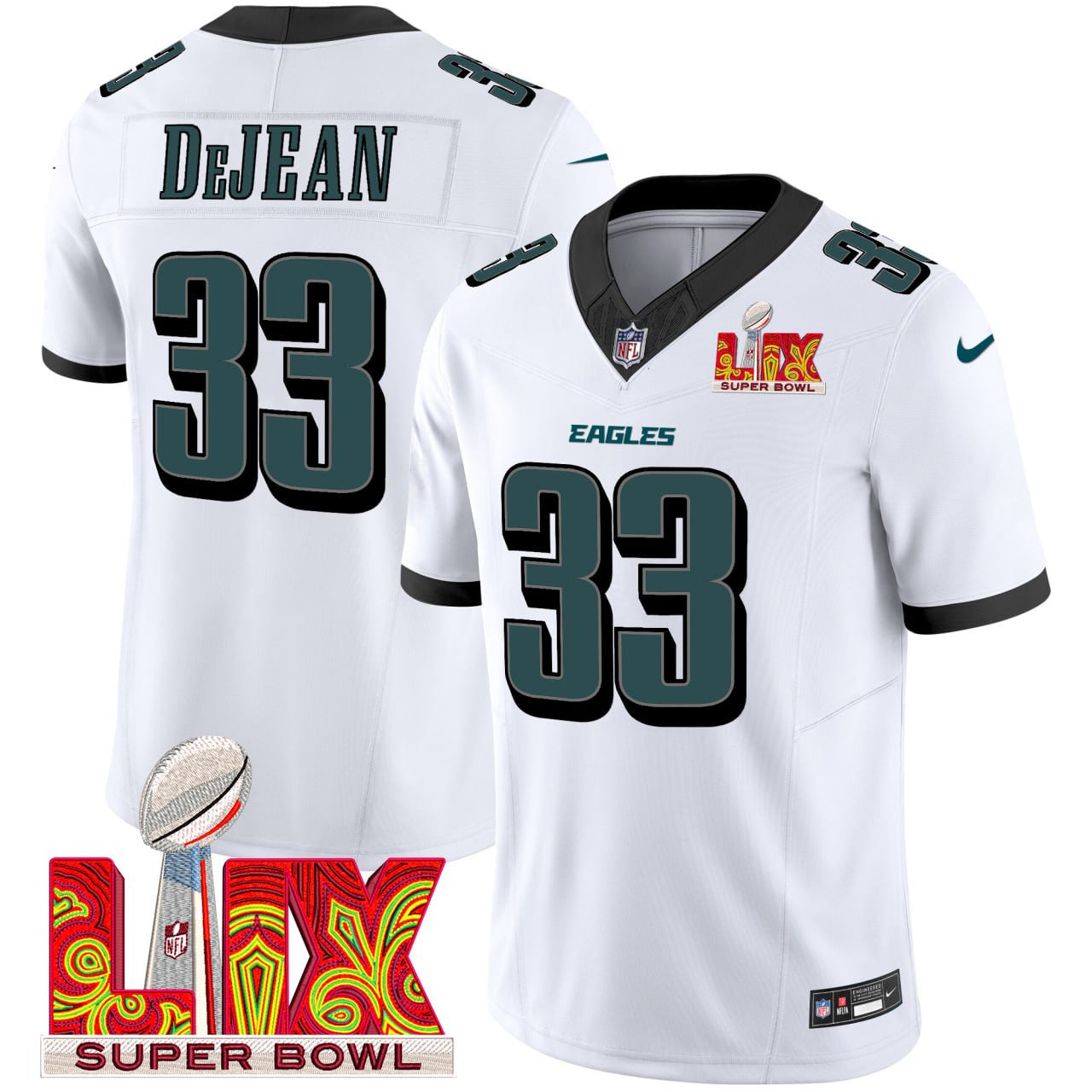 Cooper DeJean PHI Super Bowl LIX Jersey - Stitched-NQD
