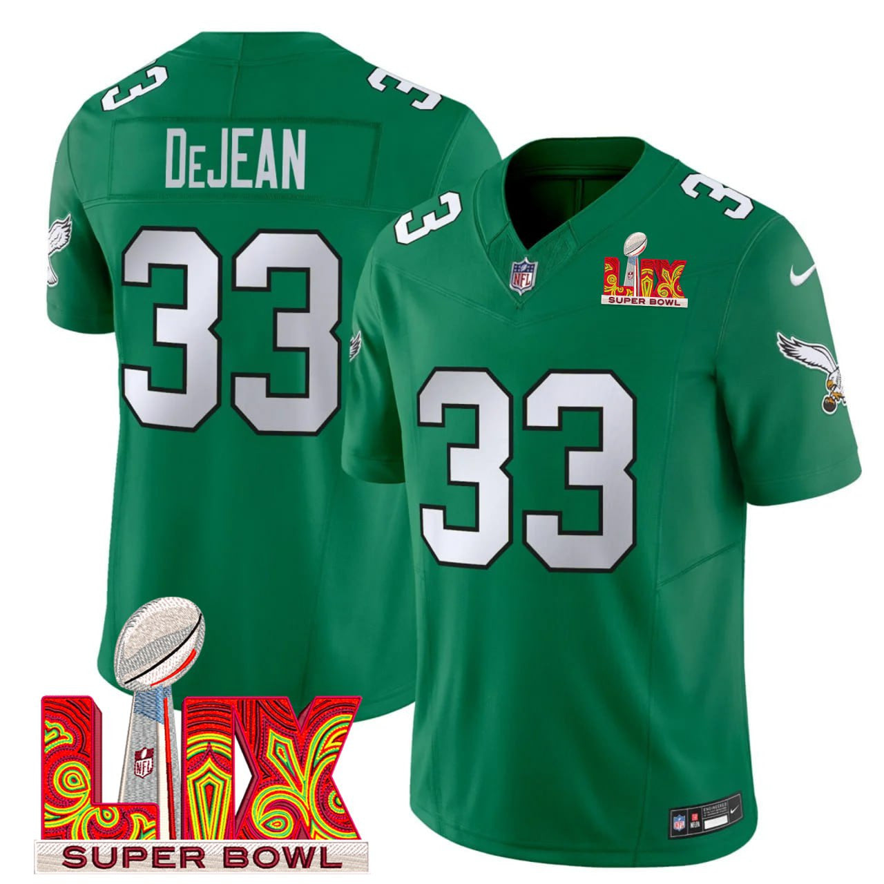 Cooper DeJean PHI Super Bowl LIX Jersey - Stitched-NQD