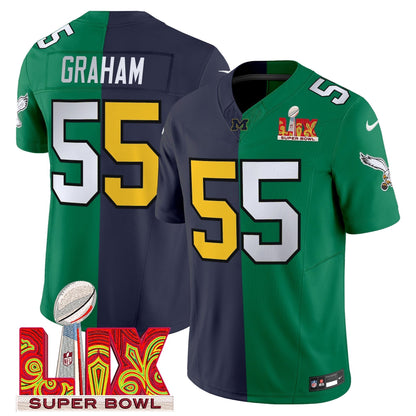 Split PHI Super Bowl LIX & College Football Vapor Limited Jersey - Stitched-NQD