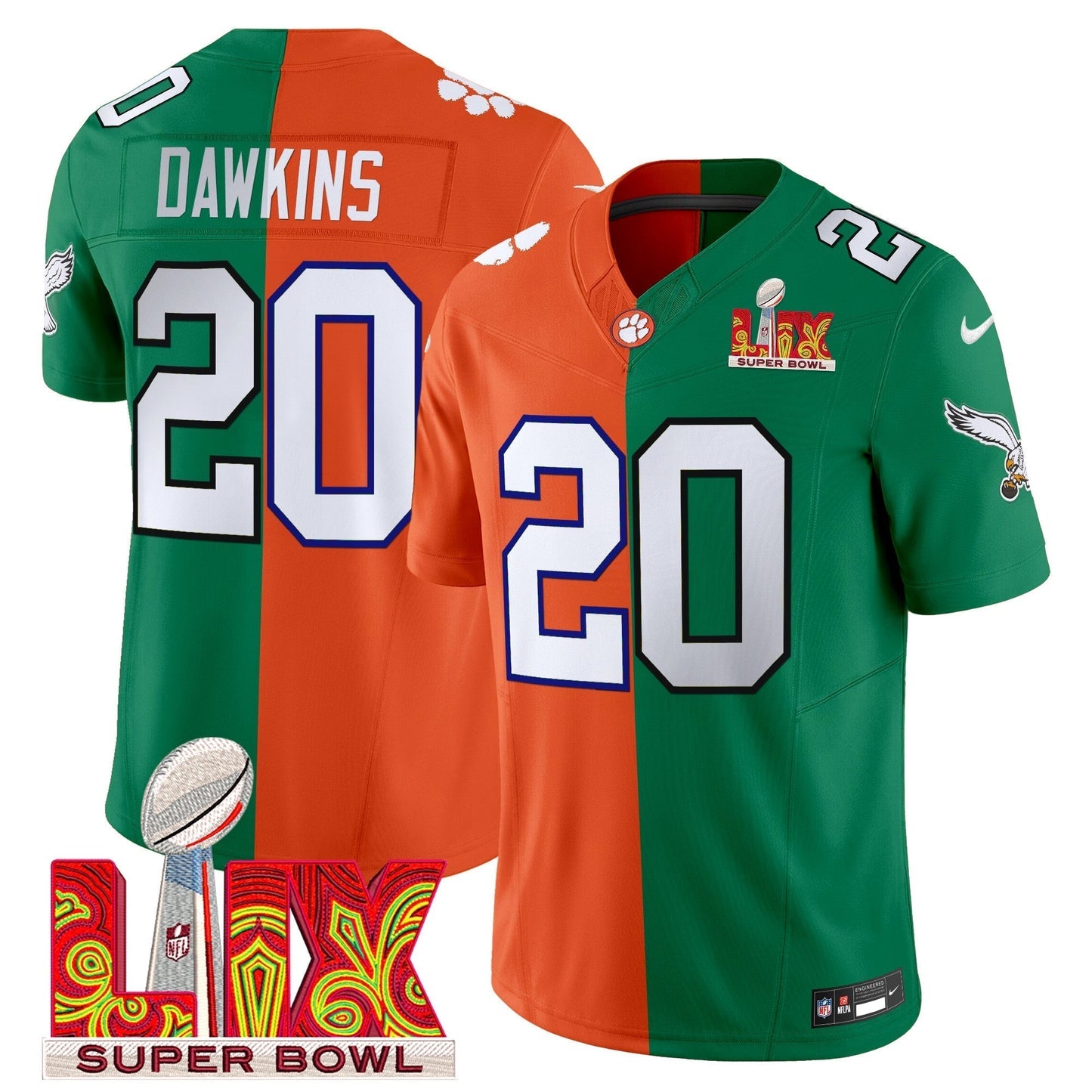 Split PHI Super Bowl LIX & College Football Vapor Limited Jersey - Stitched-NQD