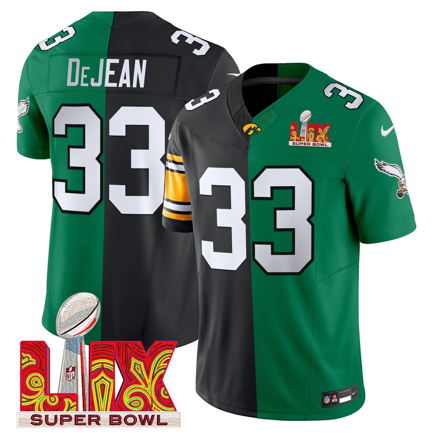 Split PHI Super Bowl LIX & College Football Vapor Limited Jersey - Stitched-NQD