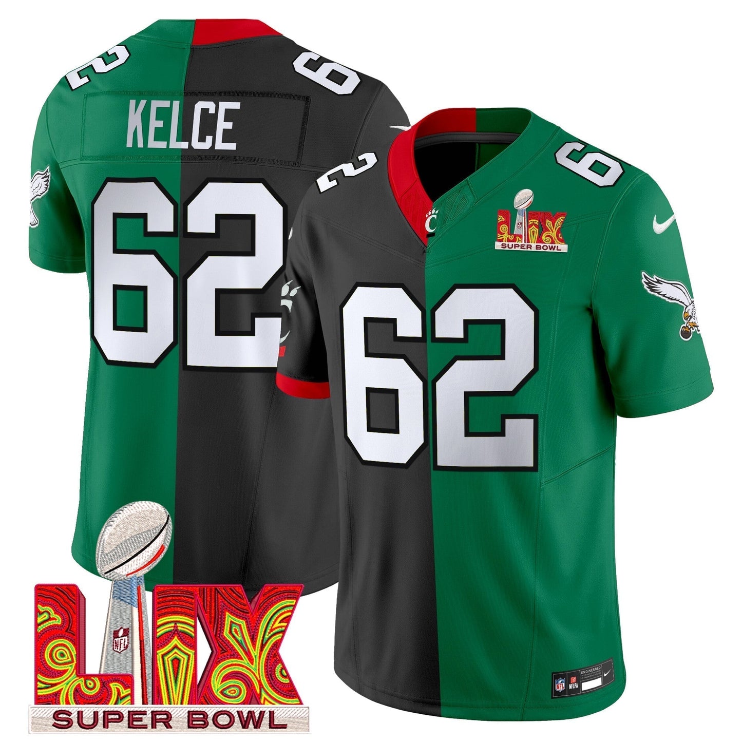 Split PHI Super Bowl LIX & College Football Vapor Limited Jersey - Stitched-NQD