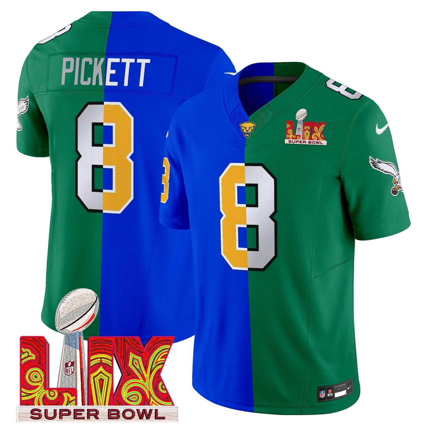 Split PHI Super Bowl LIX & College Football Vapor Limited Jersey - Stitched-NQD