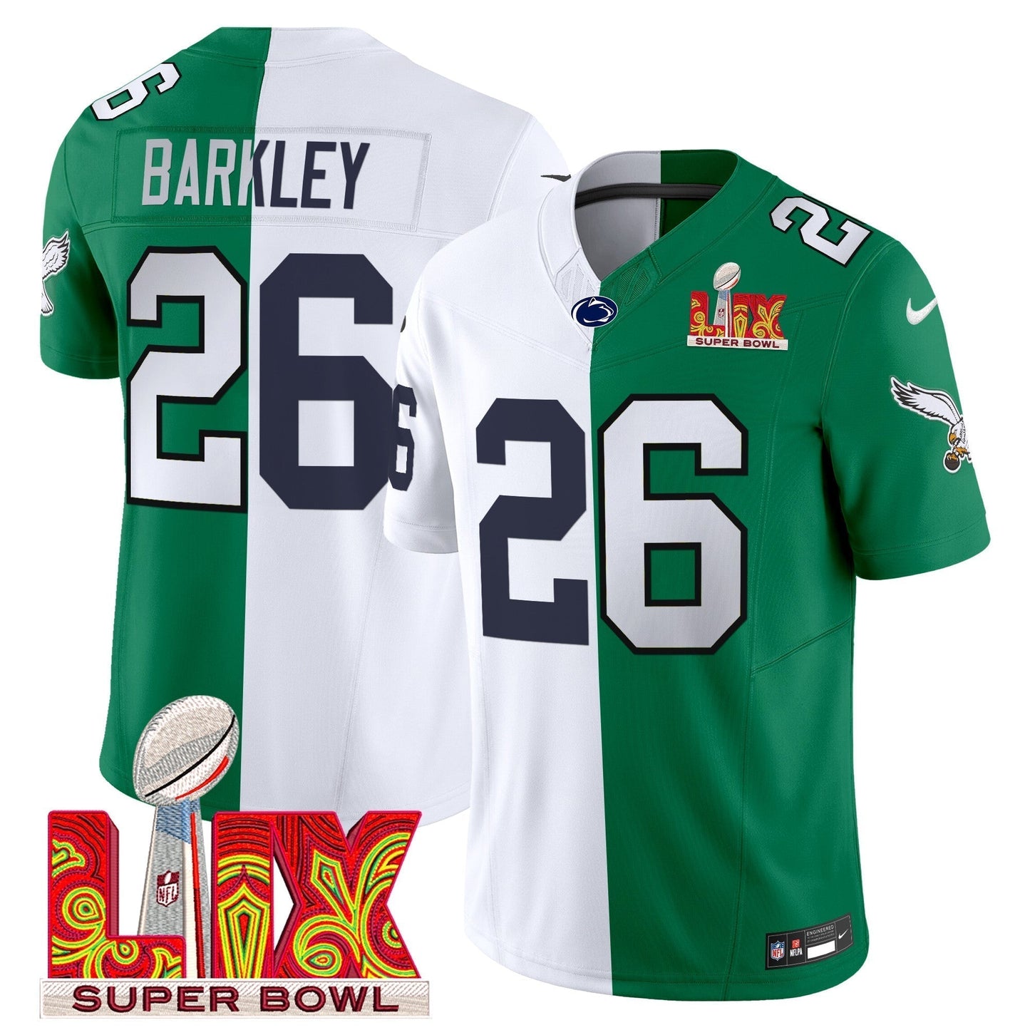 Split PHI Super Bowl LIX & College Football Vapor Limited Jersey - Stitched-NQD